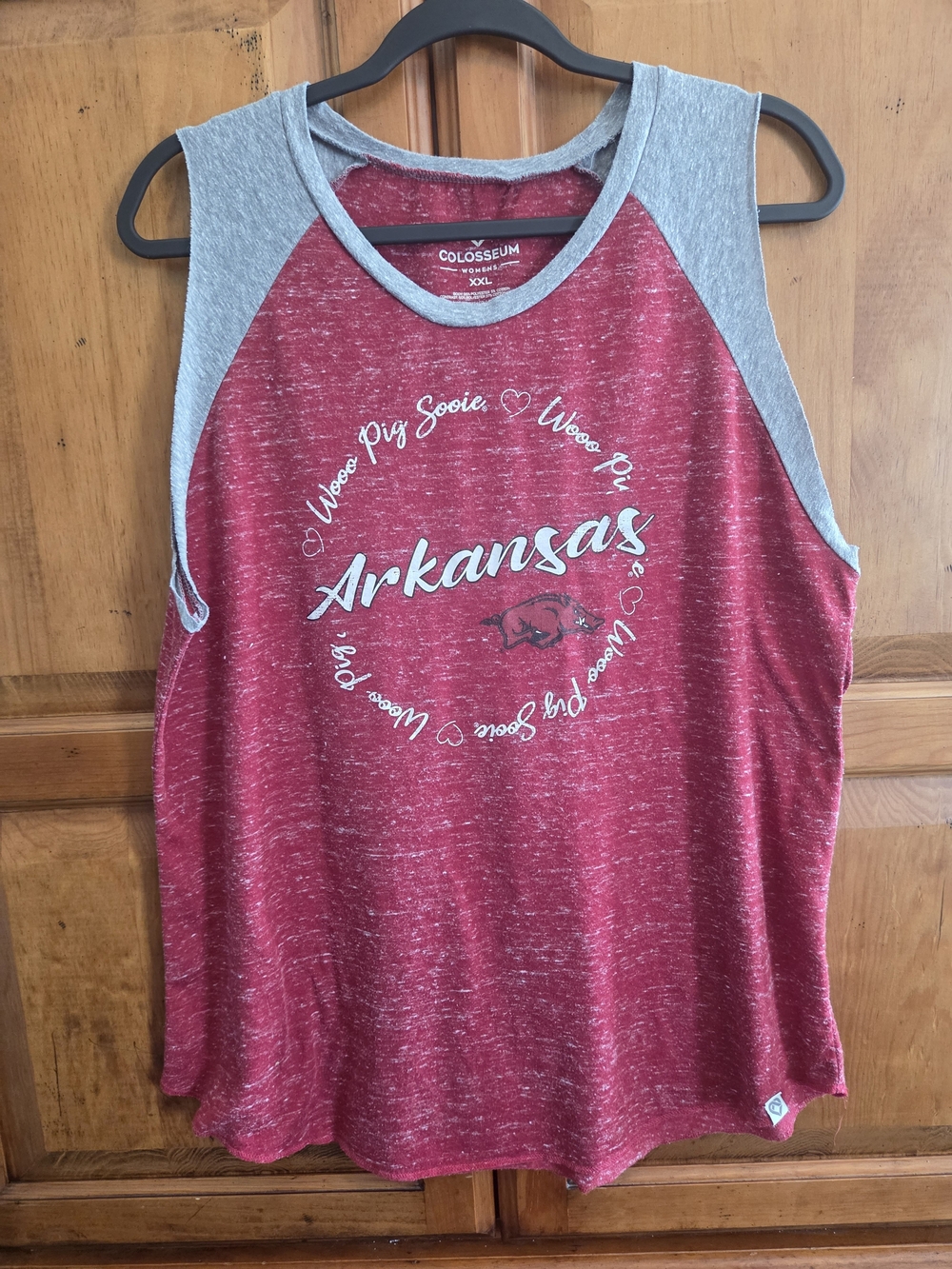 Colosseum Arkansas Girls' Red & Gray Sleeveless Tee